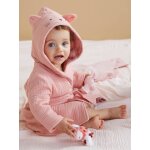 Peignoir bb animal en gaze de coton bio * personnalisable rose