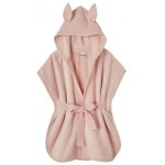 Peignoir bb et enfant  capuche en bambou rose clair