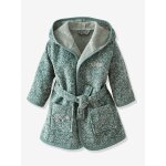 Peignoir bébé personnalisable brocéliande vert imprimé Peignoir bébé personnalisable brocéliande vert imprimé