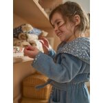 Peignoir bb personnalisable india, avec coton recycl bleu imprim