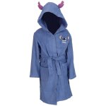 Peignoir  capuche disney stitch coton matire serviette bleu