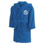 Peignoir enfant brod� 100% coton, om dribble bleu