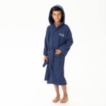 Peignoir enfant brod 100% coton, psg parisian bleu