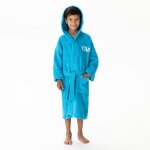 Peignoir enfant brod� � capuche 100% coton, om 1899 bleu
