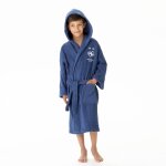 Peignoir enfant � capuche 100% coton, fff champions bleu