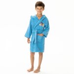 Peignoir enfant � capuche 100% coton, pat patrouille team bleu