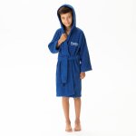 Peignoir enfant  capuche 100% coton, psg magique bleu