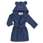 Peignoir enfant coton bio ourson bleu marine