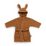 Peignoir enfant en coton caramel