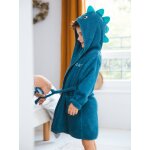Peignoir enfant dinosaure personnalisable bleu
