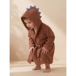 Peignoir enfant dinosaure personnalisable camel