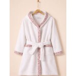 Peignoir enfant en �ponge et tissu liberty blanc doux