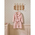 Peignoir enfant en ponge et tissu liberty rose clair uni avec