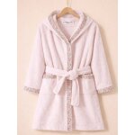 Peignoir enfant en �ponge et tissu liberty rose pale