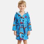 Peignoir gar�on spiderman bleu