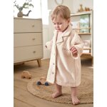 Peignoir oversize b�b� uni avec coton recycl�, personnalisable beige
