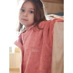 Peignoir oversize enfant uni avec coton recycl�, personnalisable bois de rose