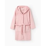 Peignoir en peluche rose clair