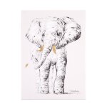Peinture d�coration murale girafe 30x40 cm blanc �l�phant