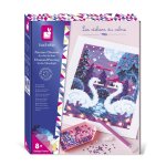 Peinture diamant phosphorescent cygnes multicolore