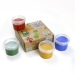 Peinture � doigts aki naturelle & vegan bio set de 4 pots multicolore