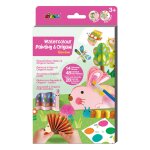 Peinture  l'eau et origami - jardin multicolor