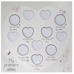 Ple - mle 12 photos en bois coeur - lilibelle gris