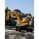 Pelleteuse super builder enti�rement articul�e avec assise ouvrante jaune bleu