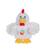 Peluche - les amis de pques sonores - poule blanche - 13 cm beige