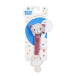 Peluche - attache t�tine bamboo - chat - 13 cm s / carte gris