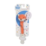 Peluche - attache t�tine bebe bamboo renard - 13 cm s / carte orange