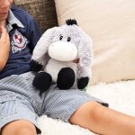 Peluche bouillotte ane gris