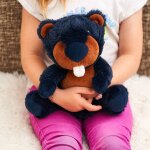 Peluche bouillotte castor bleu