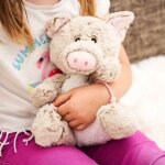 Peluche bouillotte cochon gris