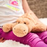 Peluche bouillotte crocodile orange