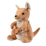 Peluche bouillotte kangourou marron