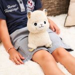 Peluche bouillotte lama beige