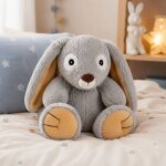 Peluche bouillotte lapin gris