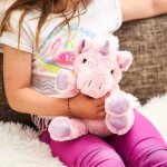 Peluche bouillotte licorne rose rose