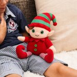 Peluche bouillotte lutin farceur rouge
