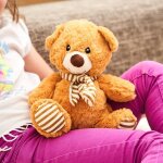 Peluche bouillotte ours cr�me marron