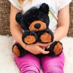 Peluche bouillotte ours noir noir