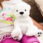 Peluche bouillotte ours polaire blanc