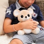 Peluche bouillotte souris gris