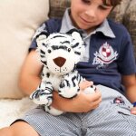 Peluche bouillotte tigre blanc