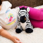 Peluche bouillotte z�bre blanc