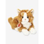 Peluche chat couch� 20 cm ray� teddy hermann ray� rouge