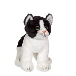 Peluche - chat floppikitty - noir et blanc 22 cm noir