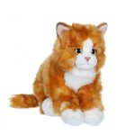 Peluche - peluche chat mimiz roux et blanc - 28 cm orange