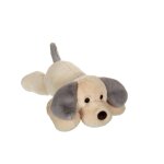 Peluche - peluche chien allong� douceur cr�me oreilles grises - 50 cm beige